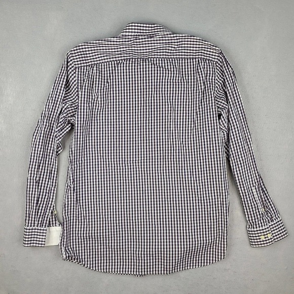 Banana Republic Shirt Men's XL 17-17 1/2 Multicolor Plaid Woven in Italy Fitted - Picture 4 of 10